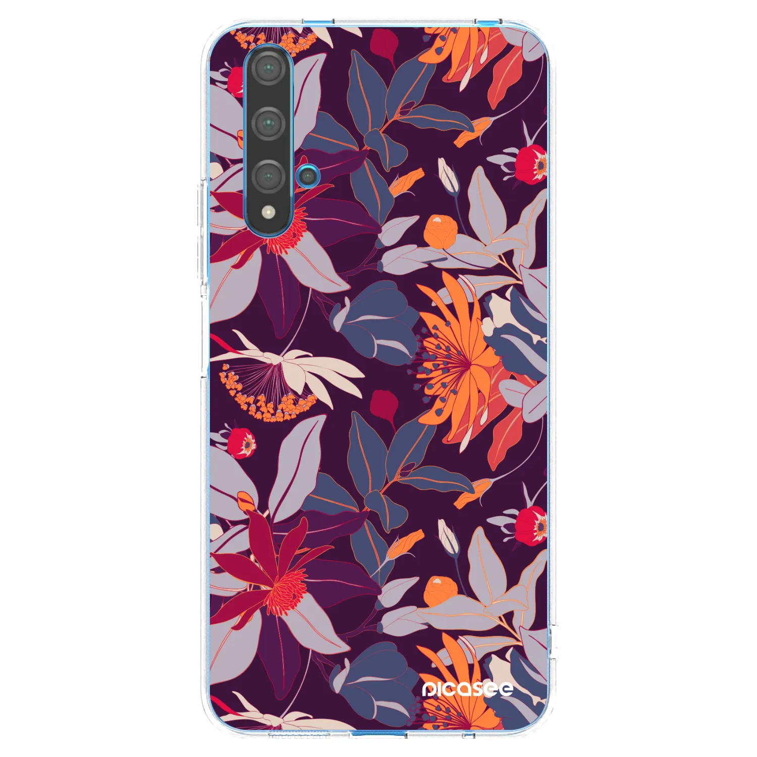 Picasee silikonska prozirna maskica za Huawei Nova 5T - Purple Leaf