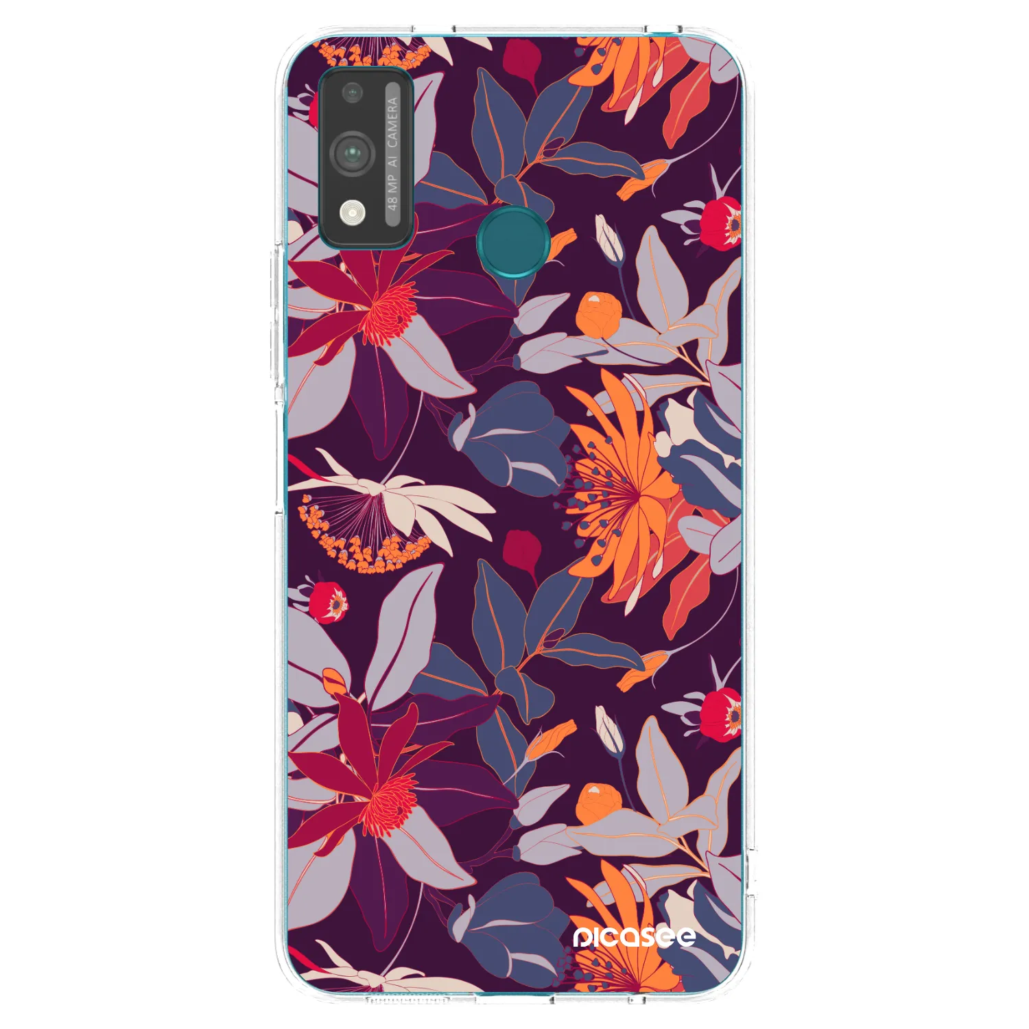 Picasee silikonska prozirna maskica za Honor 9X Lite - Purple Leaf
