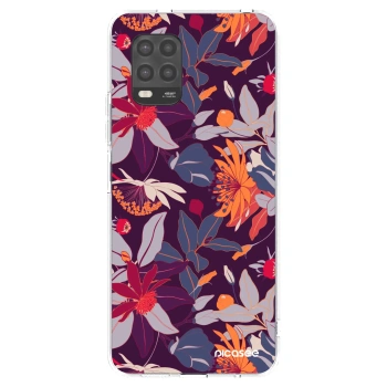 Picasee silikonska prozirna maskica za Xiaomi Mi 10 Lite - Purple Leaf