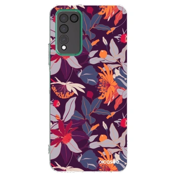 Picasee silikonska prozirna maskica za Honor 10X Lite - Purple Leaf