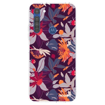 Maskica za Motorola Moto G8 - Purple Leaf