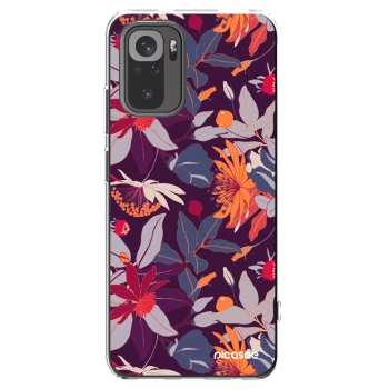 Picasee silikonska prozirna maskica za Xiaomi Redmi Note 10 - Purple Leaf