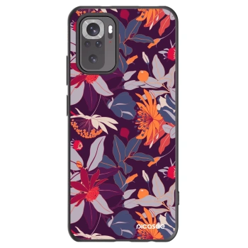 Picasee crna silikonska maskica za Xiaomi Redmi Note 10S - Purple Leaf
