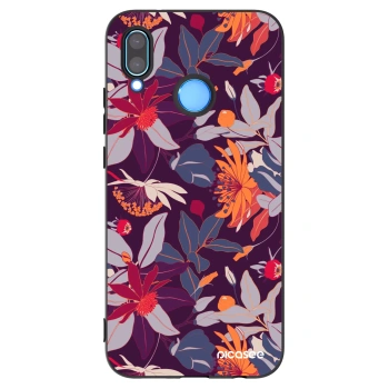 Picasee crna silikonska maskica za Huawei P20 Lite - Purple Leaf