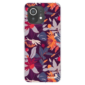 Picasee silikonska prozirna maskica za Xiaomi Mi 11 - Purple Leaf