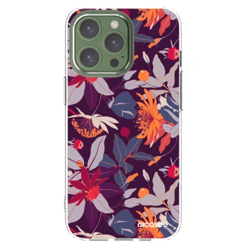 Picasee silikonska prozirna maskica za Apple iPhone 13 Pro - Purple Leaf