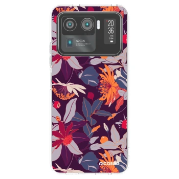 Picasee silikonska prozirna maskica za Xiaomi Mi 11 Ultra - Purple Leaf