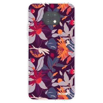 Picasee silikonska prozirna maskica za Xiaomi Redmi Note 9T - Purple Leaf