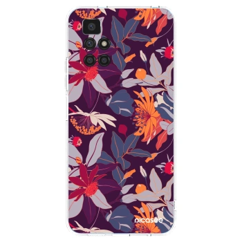 Picasee silikonska prozirna maskica za Xiaomi Redmi 10 - Purple Leaf