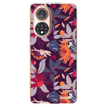 Picasee silikonska prozirna maskica za Honor 50 5G - Purple Leaf