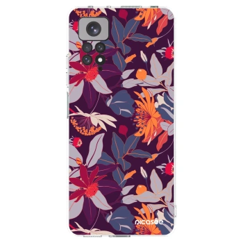 Picasee silikonska prozirna maskica za Xiaomi Redmi Note 11S 4G - Purple Leaf