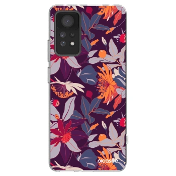 Picasee silikonska prozirna maskica za Xiaomi Redmi Note 11 Pro 5G - Purple Leaf