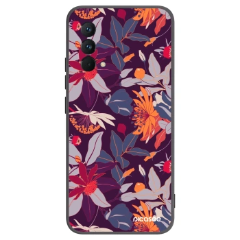 Picasee crna silikonska maskica za Realme GT Master Edition 5G - Purple Leaf