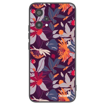 Picasee crna silikonska maskica za Realme 9 Pro 5G - Purple Leaf