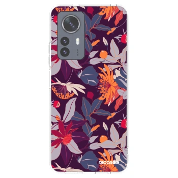 Picasee silikonska prozirna maskica za Xiaomi 12 Pro - Purple Leaf