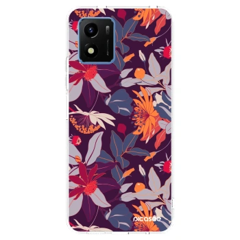 Picasee silikonska prozirna maskica za Vivo Y01 - Purple Leaf