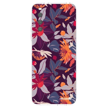 Picasee silikonska prozirna maskica za Sony Xperia 10 IV 5G - Purple Leaf