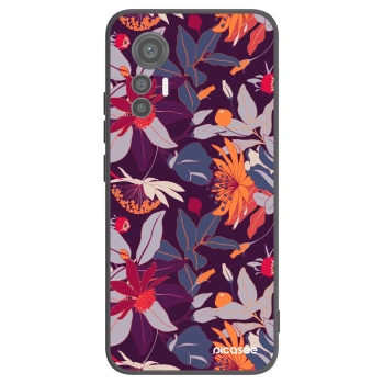 Picasee crna silikonska maskica za Xiaomi 12 Lite - Purple Leaf