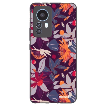 Picasee crna silikonska maskica za Xiaomi 12T - Purple Leaf