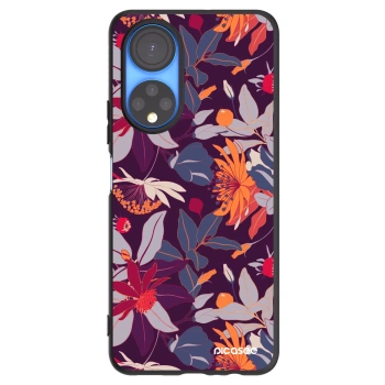 Picasee crna silikonska maskica za Honor X7 - Purple Leaf