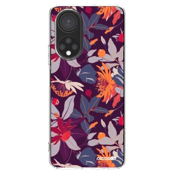 Picasee silikonska prozirna maskica za Honor X7 - Purple Leaf