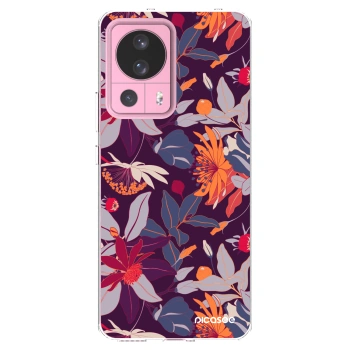 Picasee silikonska prozirna maskica za Xiaomi 13 Lite - Purple Leaf
