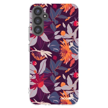 Picasee silikonska prozirna maskica za Samsung Galaxy A34 5G A346B - Purple Leaf
