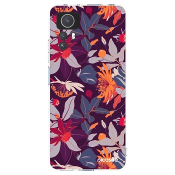 Picasee silikonska prozirna maskica za Xiaomi Redmi Note 12S - Purple Leaf