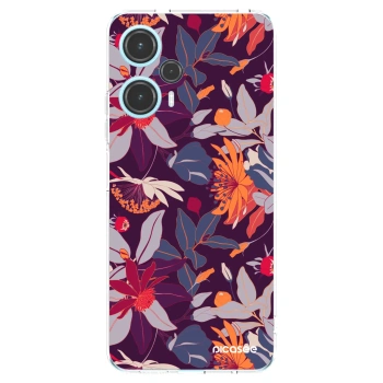 Picasee silikonska prozirna maskica za Xiaomi Poco F5 - Purple Leaf
