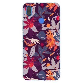 Picasee silikonska prozirna maskica za Huawei Nova 3 - Purple Leaf