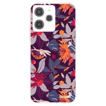 Picasee silikonska prozirna maskica za Xiaomi Redmi 12 4G - Purple Leaf