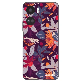 Picasee crna silikonska maskica za Honor 90 Lite 5G - Purple Leaf