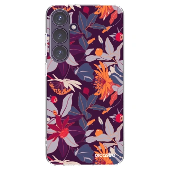 Picasee silikonska prozirna maskica za Samsung Galaxy S24+ S926B 5G - Purple Leaf