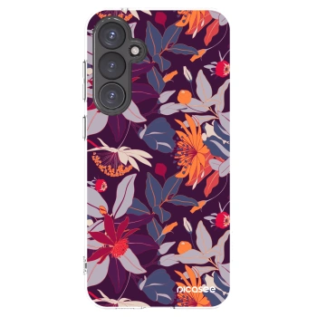 Picasee silikonska prozirna maskica za Samsung Galaxy S23 FE S711B - Purple Leaf