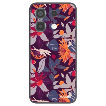 Picasee crna silikonska maskica za Xiaomi Poco X6 - Purple Leaf