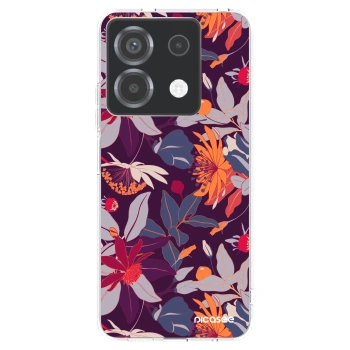 Picasee silikonska prozirna maskica za Xiaomi Poco X6 - Purple Leaf