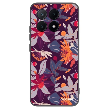 Picasee crna silikonska maskica za Xiaomi Poco X6 Pro - Purple Leaf