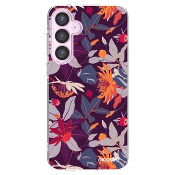 Picasee silikonska prozirna maskica za Samsung Galaxy A55 5G A556B - Purple Leaf