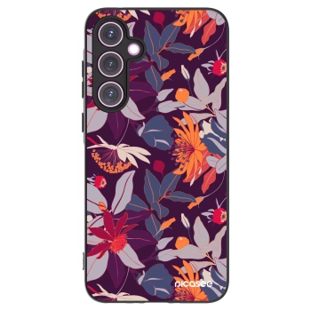 Picasee crna silikonska maskica za Samsung Galaxy A35 5G A356B - Purple Leaf