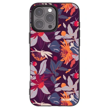 Picasee crna silikonska maskica za Apple iPhone 16 Pro Max - Purple Leaf