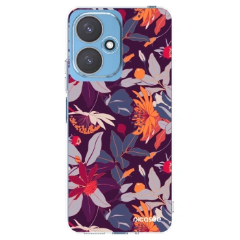 Picasee silikonska prozirna maskica za Xiaomi Redmi 13C 5G - Purple Leaf