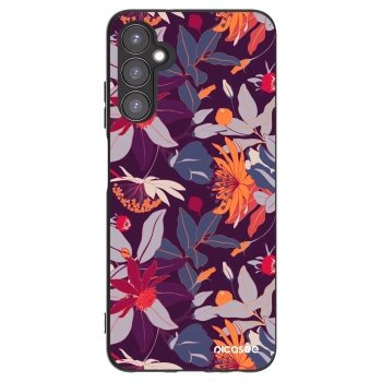 Picasee crna silikonska maskica za Samsung Galaxy A05s A057G - Purple Leaf