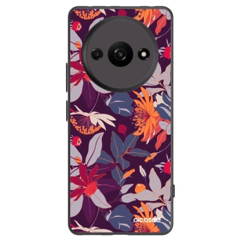 Picasee crna silikonska maskica za Xiaomi Redmi A3 - Purple Leaf