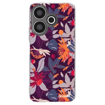 Picasee silikonska prozirna maskica za Xiaomi Redmi 13 4G - Purple Leaf