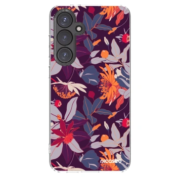 Picasee silikonska prozirna maskica za Samsung Galaxy S24 FE S721B - Purple Leaf
