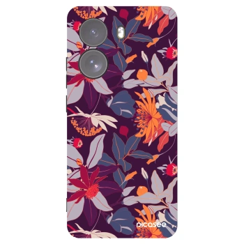 Picasee crna silikonska maskica za Xiaomi Poco X7 - Purple Leaf