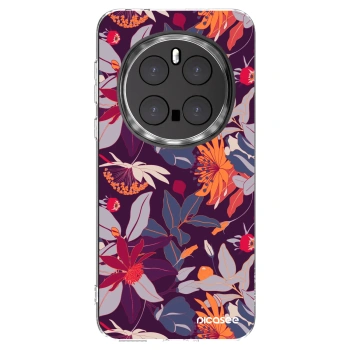 Picasee silikonska prozirna maskica za Honor Magic7 Pro 5G - Purple Leaf
