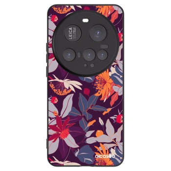 Picasee crna silikonska maskica za Xiaomi 15 Ultra - Purple Leaf