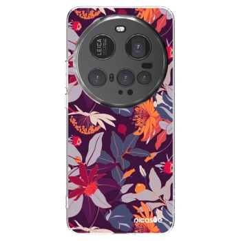 Picasee silikonska prozirna maskica za Xiaomi 15 Ultra - Purple Leaf