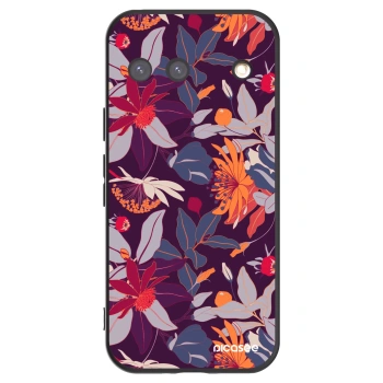 Picasee crna silikonska maskica za Google Pixel 9 - Purple Leaf